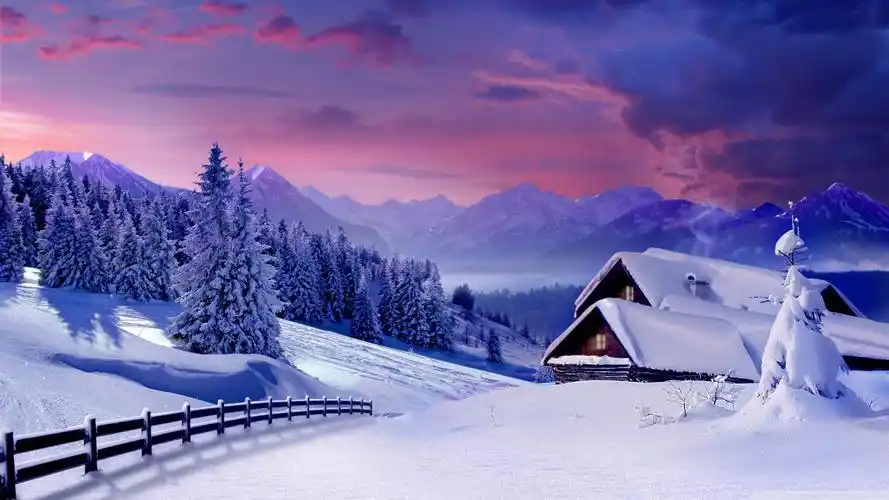 雪屋之下-自然桌面壁纸-1920x1080下载