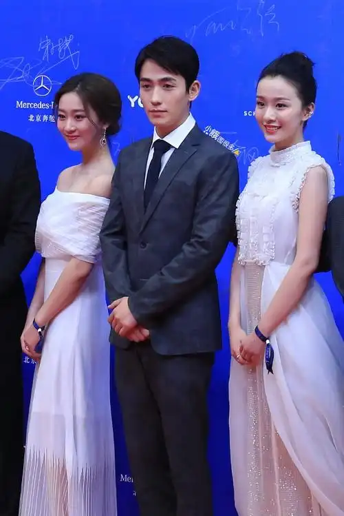 翻到手机里存的两张朱一龙出席2017年北京电影节开幕式红毯的图片