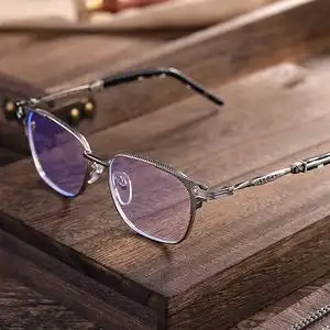 克罗心眼镜框男商务半框可配镜片防蓝光近视眼睛框复古金属眼镜架