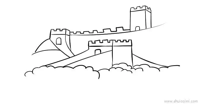 万里长城儿童画怎么画 万里长城简笔画简单又好看 - 水彩迷
