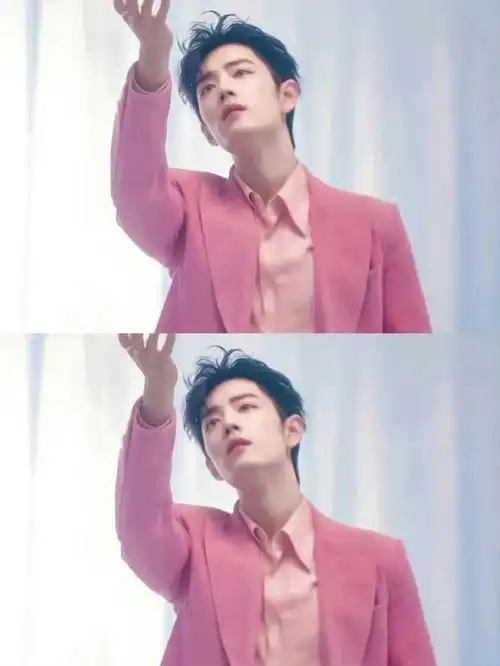ᵕ̈#肖战#清爽阳光的粉色西装战,治愈系的笑容,毋庸置疑的帅像