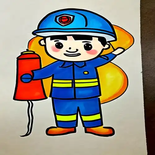 消防员叔叔简笔画