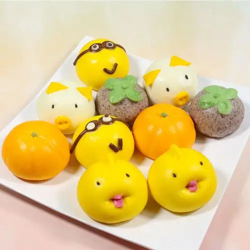 卡通包子馒头组合半成品可爱奶黄包豆沙沙包儿童包点