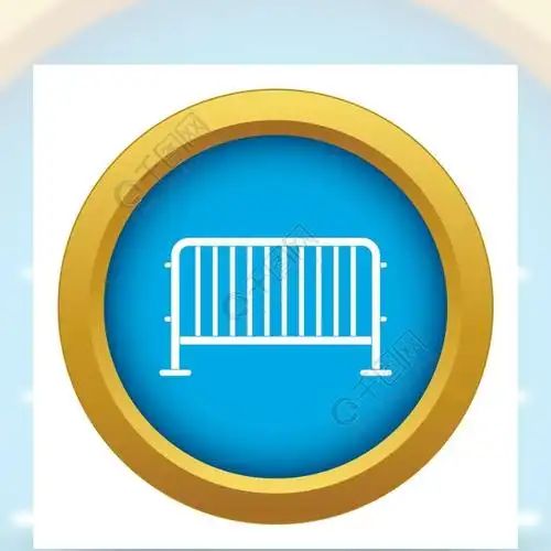 在任何设计的白色背景上孤立的钢屏障图标蓝色矢量孤立的钢屏障图标