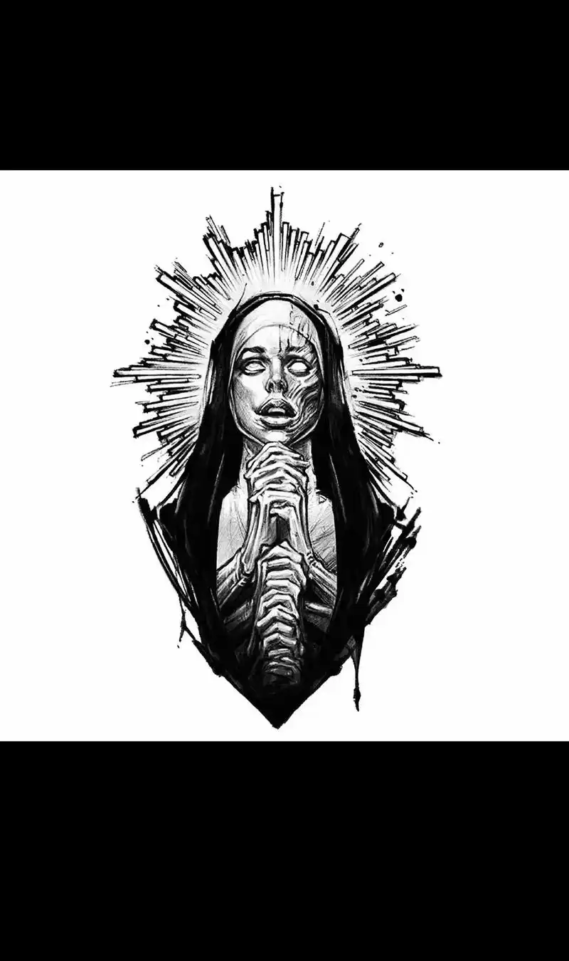纹身图案手稿 #暗黑系 #修女 #抖音图文来了 - 抖音