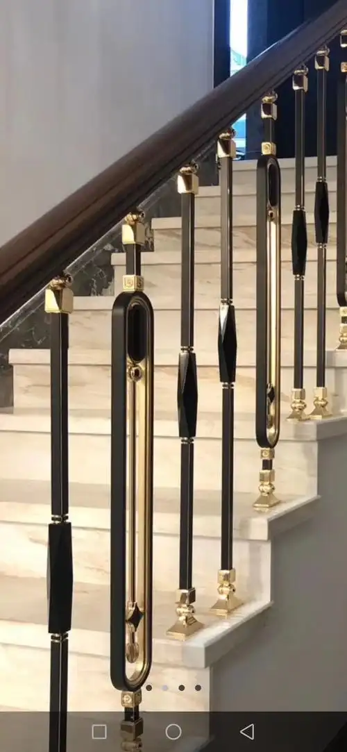 新款新中式轻奢款楼梯立柱楼梯扶手铝艺楼梯立柱供应定制楼梯扶手