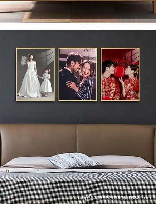 婚纱照相框装饰画放大客厅挂画卧室组合高清全家福写真毕业照制作