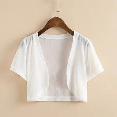小披肩女夏季配裙子的雪纺外搭开衫短款小外套百搭修身防晒空调衫7621