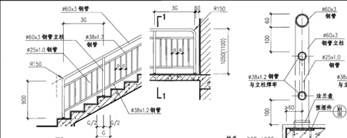 0不锈钢管,连接方式同扶手.详见下图