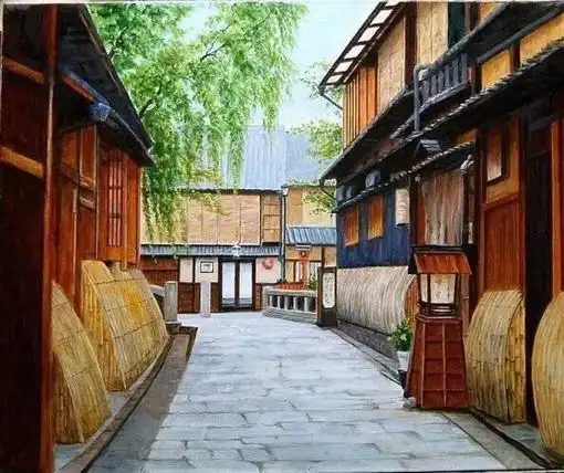 日本插画师hiroki的东京小镇街头建筑水彩画欣赏