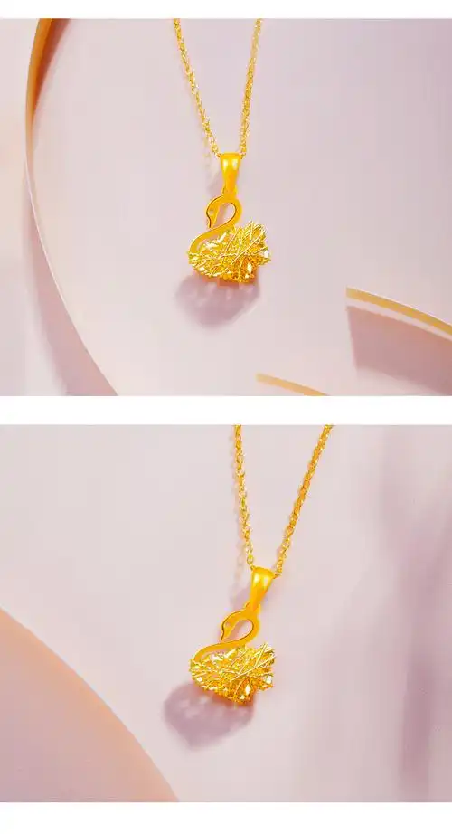 兆亮珠宝5g系列天鹅黄金吊坠女999足金项链挂坠锁骨生日礼物精品