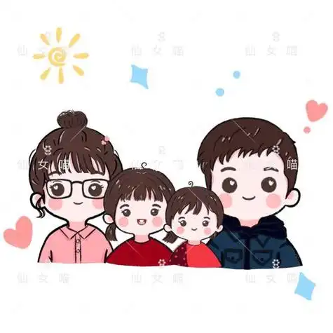 一家五口幸福的一家四口_简笔画_头像_全家福_昆明攻略_夏天去哪玩