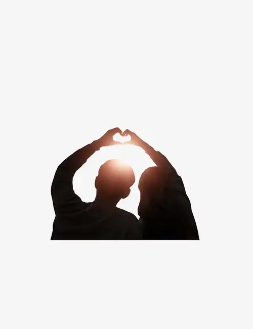 情侣比心手势图片,跪求一对手势心型的情侣头