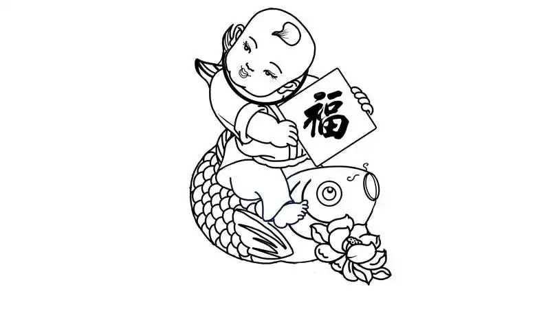 年画简笔画 杨柳青年画简笔画_老教授逛逛网