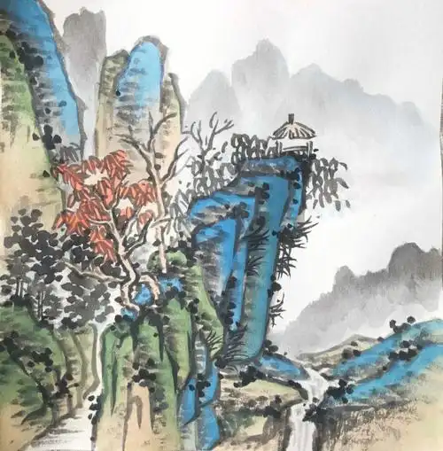 简单国画山水含步骤图