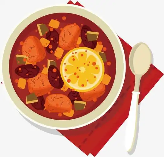 卡通煮肉矢量图