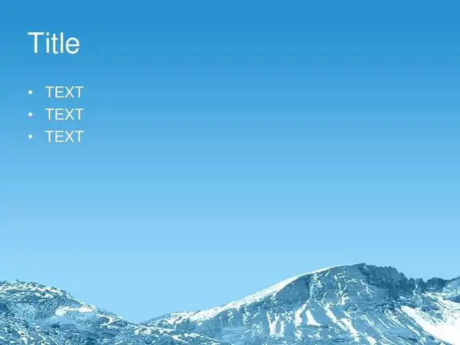ppt经典模板——蔚蓝雪山背景ppt模板