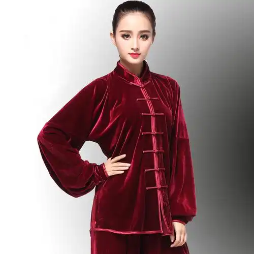 太极服金丝绒 太极拳秋冬加厚 冬天中老年冬季男女武术练功服装