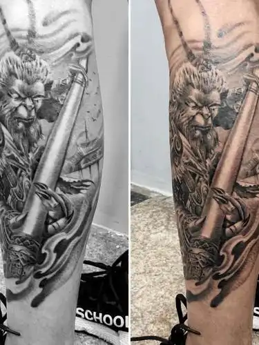 【猴】_纹身图案手稿图片_墨痕的纹身作品集