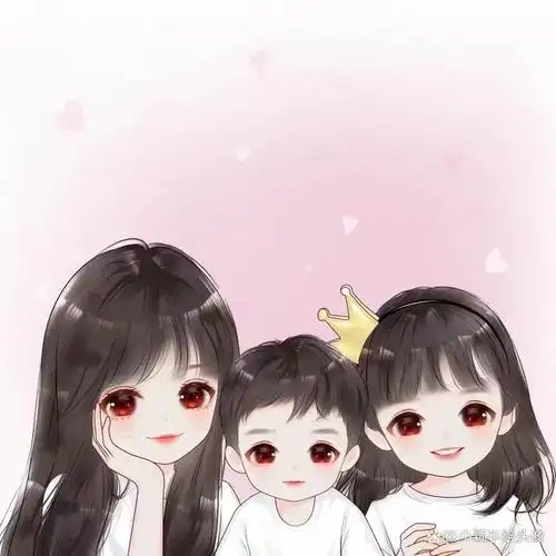 温馨全家福头像,一家三口,四口卡通头像,幸福很简单