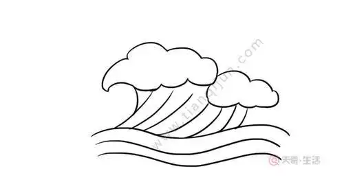 幼儿园海边浪花简笔画