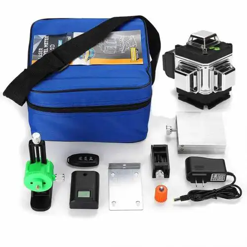 16线水平仪绿光激光室外强光平水3d贴墙仪高精度自动找平 银色16线