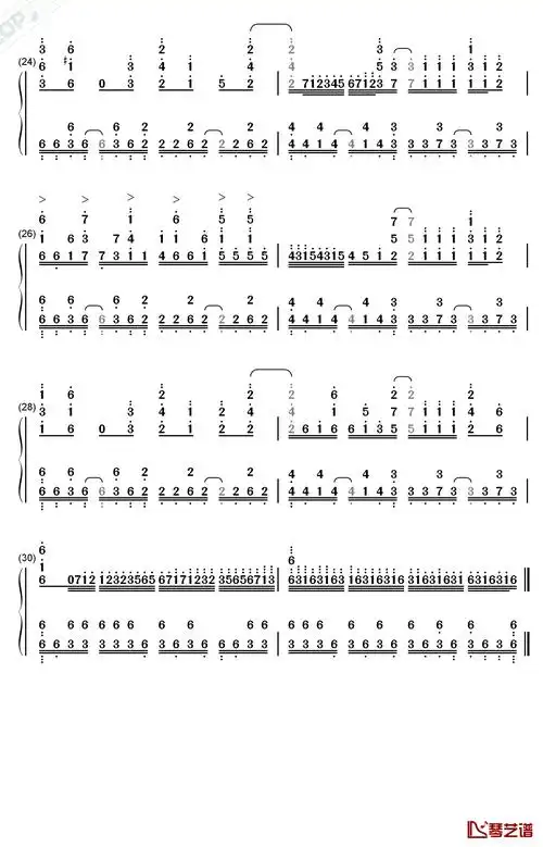 flare钢琴简谱-数字双手-void_chords lio3
