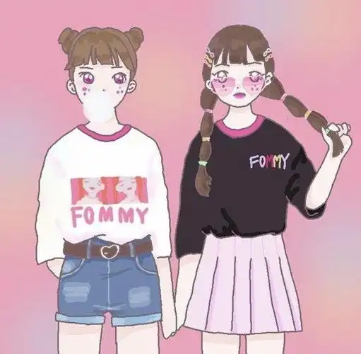 可爱的卡通闺蜜高清图片