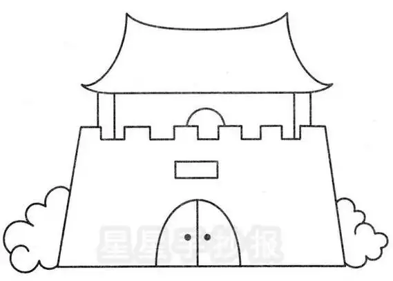古代城楼简笔画古代陈强的简笔画古代建筑儿童画怎么画古代建筑简笔画