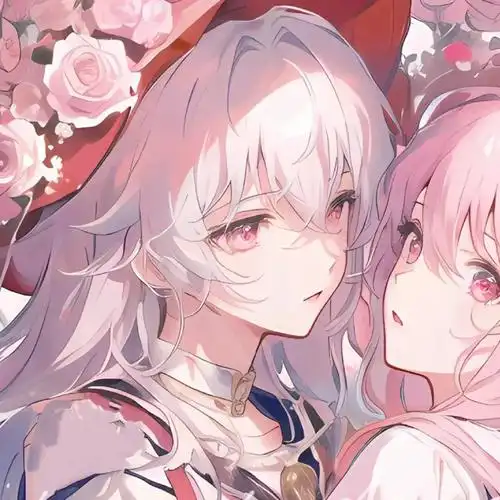 粉色系闺蜜头像背景图