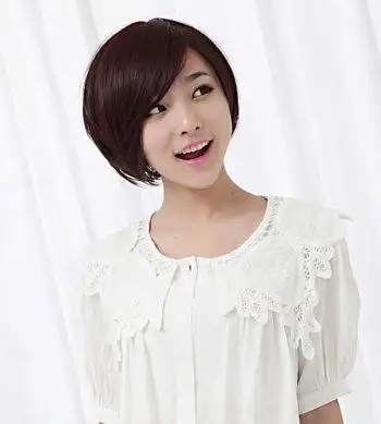 斜刘海波波头发型