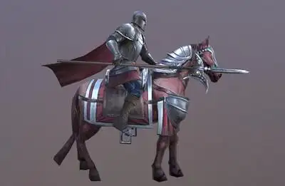 手绘西方长矛骑兵0113组动画中世纪骑兵knight士兵战士