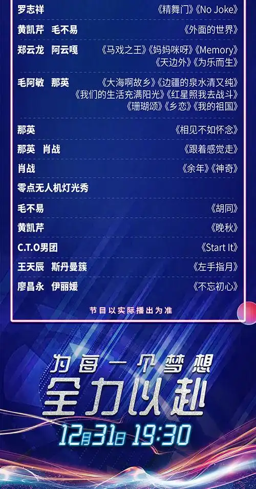 2020年东方卫视跨年节目单