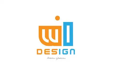 wl w l 橙色蓝色字母字母标志组合照片