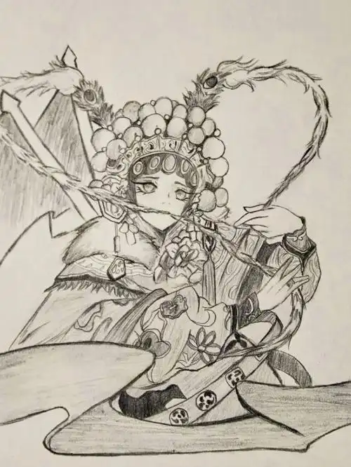 画了三个小时我真的会谢#临摹  #手绘  #刀马旦