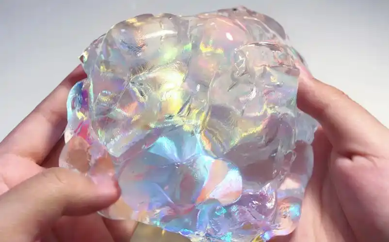 史莱姆asmr这块钻石色的水晶泥太漂亮了yoyoko出品