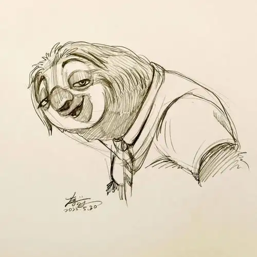 卡通速写动物城5闪电步骤图