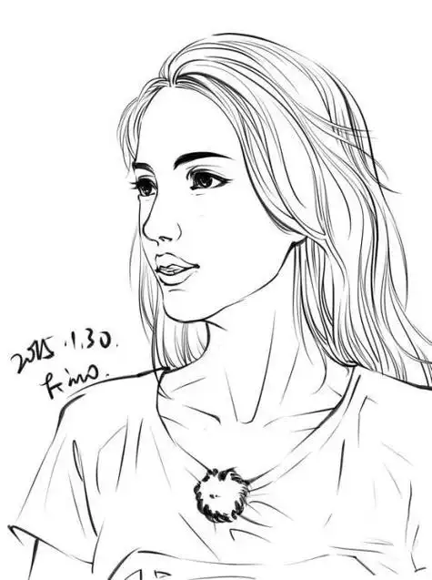 简笔画卡通杨颖 简笔画图片大全-普车都