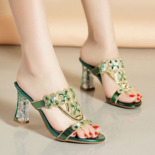 名牌高档品质女鞋2021夏季新款青年女漂亮凉鞋高档女士水钻拖鞋女