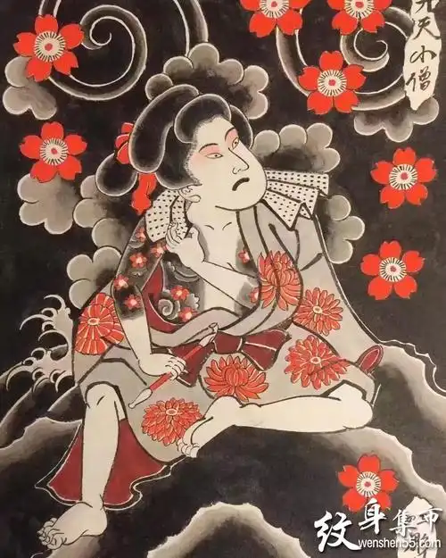 日式版雾纹身日式满背版雾纹身手稿日式满背手臂版雾纹身手稿图案