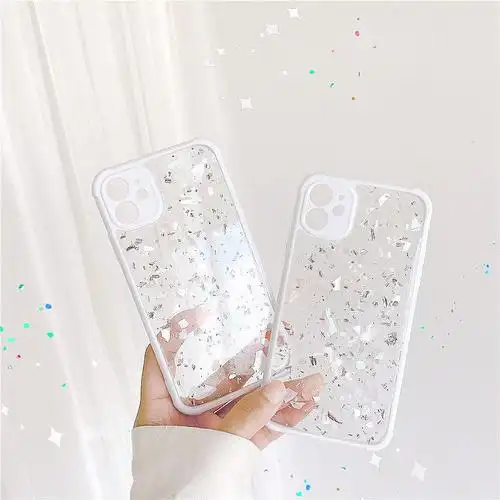 适用于闪粉贝壳苹果11手机壳iphonexsmax软边xr透明7p闺蜜8plus硅