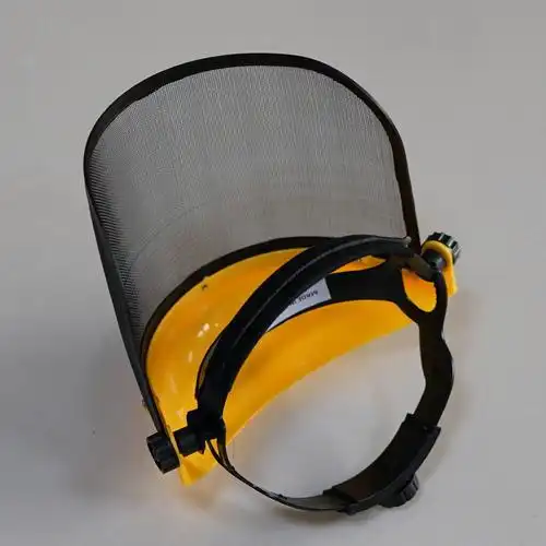 产地货源头戴式钢丝网劳保面罩 防尘防飞溅园林工具操作防护面罩