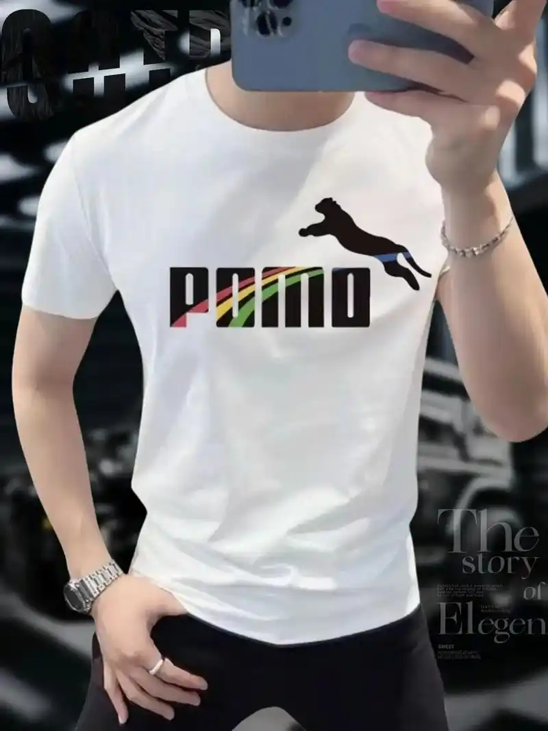 帅哥们~这款夏季潮流印花男士t恤!半袖高档时尚休闲短袖!