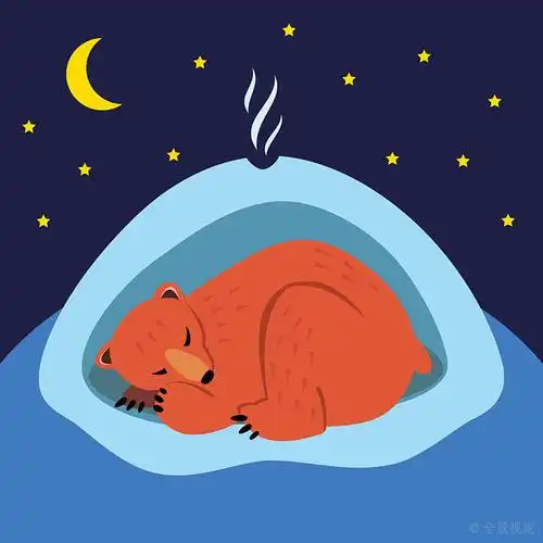 睡觉,熊,可爱,卡通,冬天_高清图片_全景视觉