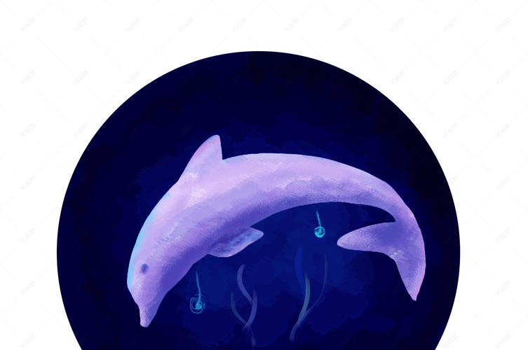 双十一梦幻蓝紫色海豚