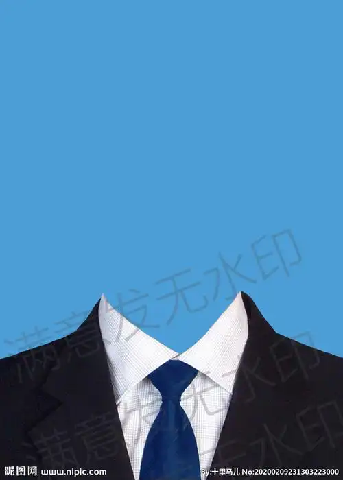 蓝色领带西装模板证件照图片
