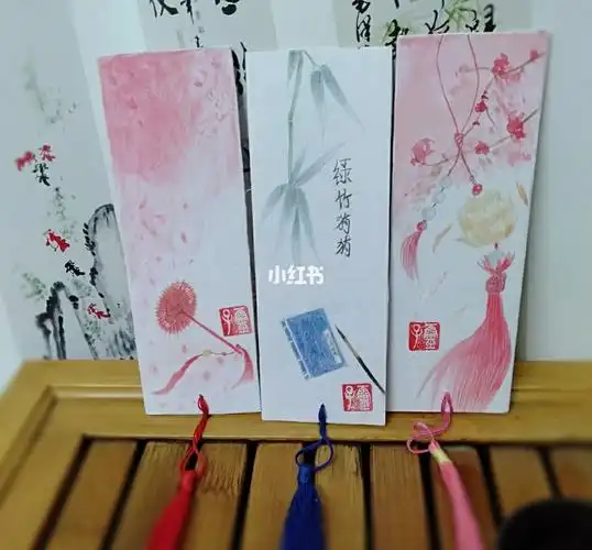 彩铅画20《古风书签》