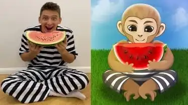 搞笑模仿秀男孩模仿比比猴我在树顶上爬了140英里