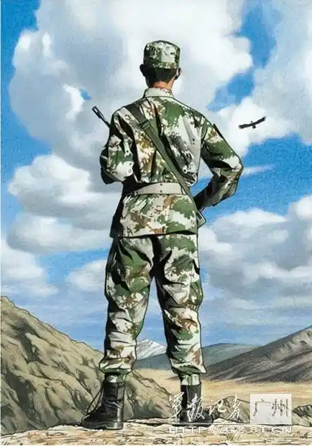 军人搞绘画也这么优秀军人武警头像卡通军人纸水彩手绘军人
