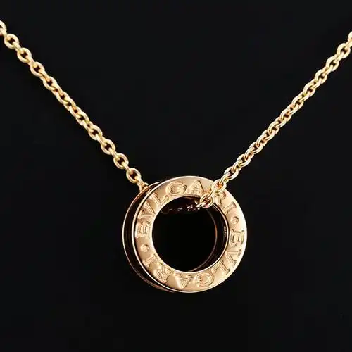 bvlgari(宝格丽) 18k玫瑰金b.zero1系列黑陶瓷三环项链